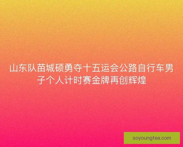 山东队苗城硕勇夺十五运会公路自行车男子个人计时赛金牌再创辉煌